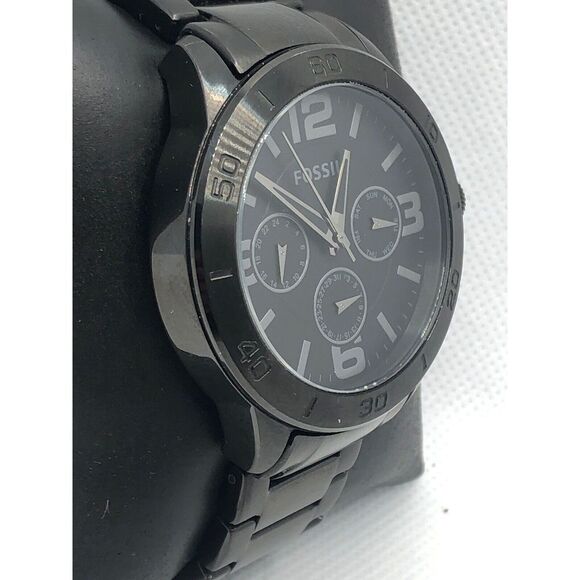 Fossil BQ2203 Men's Black Stainless Steel Analog Black Dial Quartz Watch HO352 - Picture 3 of 9